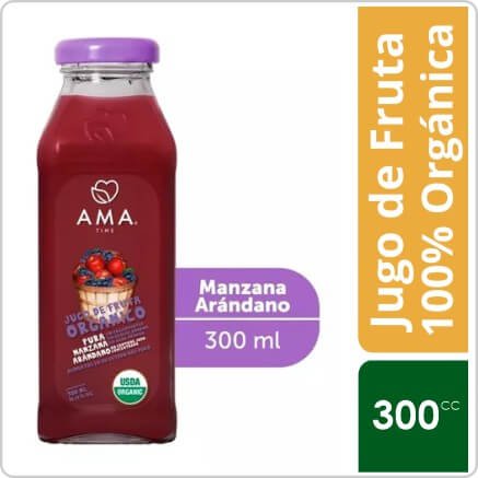 AMA   Jugo Manzana Arandano Organico 300cc