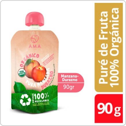 AMA Pure Manzana Durazno Organico 90grs