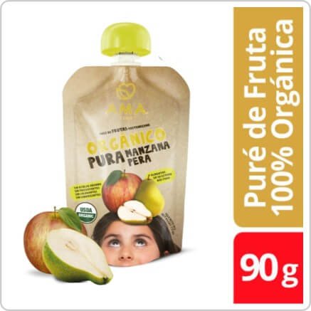 AMA Pure Manzana Pera Orgánico 90grs