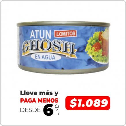 GHOSH ATÚN LOMITO EN AGUA 170G