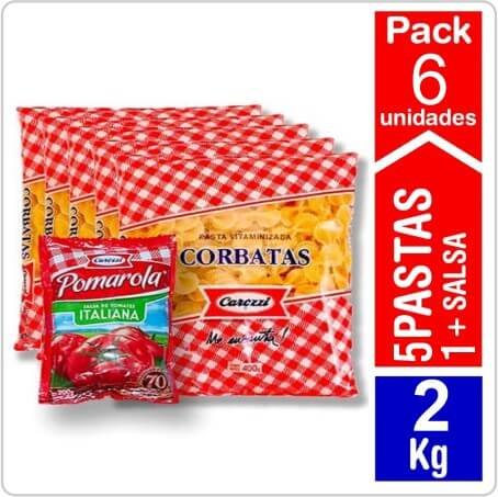 CAROZZI PACK 5 CORBATA 80 400GR + 1 SALSA POMAROLA 200GR