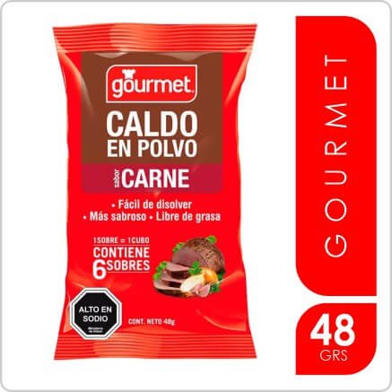 GOURMET CALDO POLVO SABOR CARNE 48gr