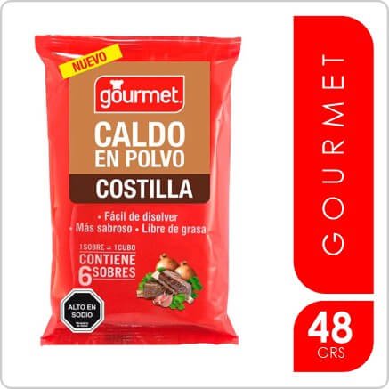 GOURMET CALDO POLVO SABOR COSTILLA 48gr