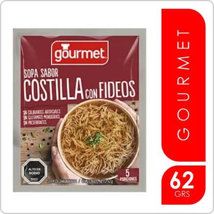 GOURMET SOPA COSTILLA FIDEOS 62gr.