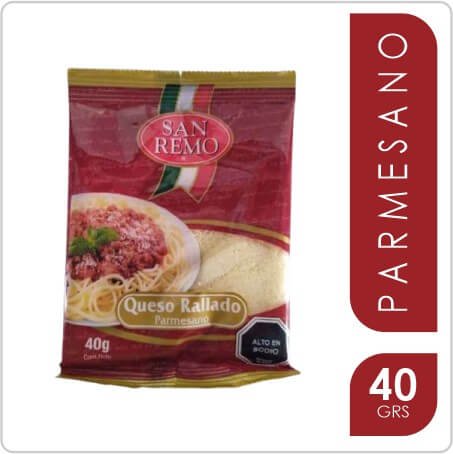 QUESO RALLADO SAN REMO DISPLAY 10 UN X 40GR