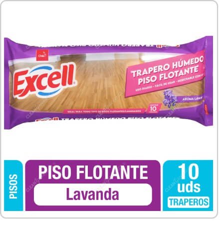 EXCELL  TRAPERO HUMEDO PISOS FLOTANTES LAVANDA 10 UN