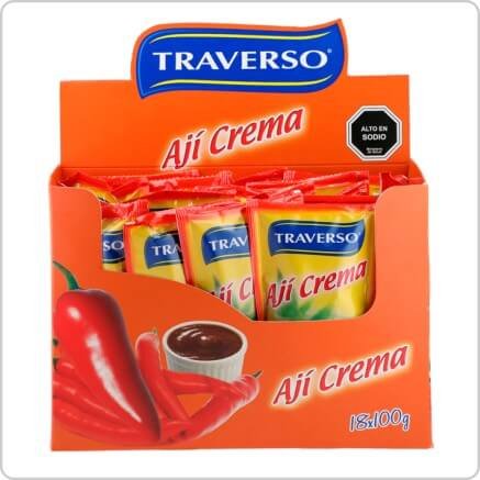 TRAVERSO AJI CREMA SACHET 100GR 18UN