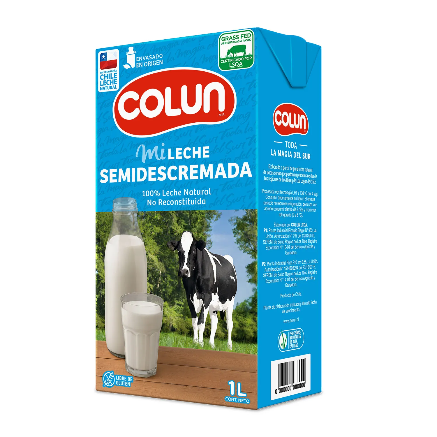 COLUN LECHE SEMIDESCREMADA 1 LITRO