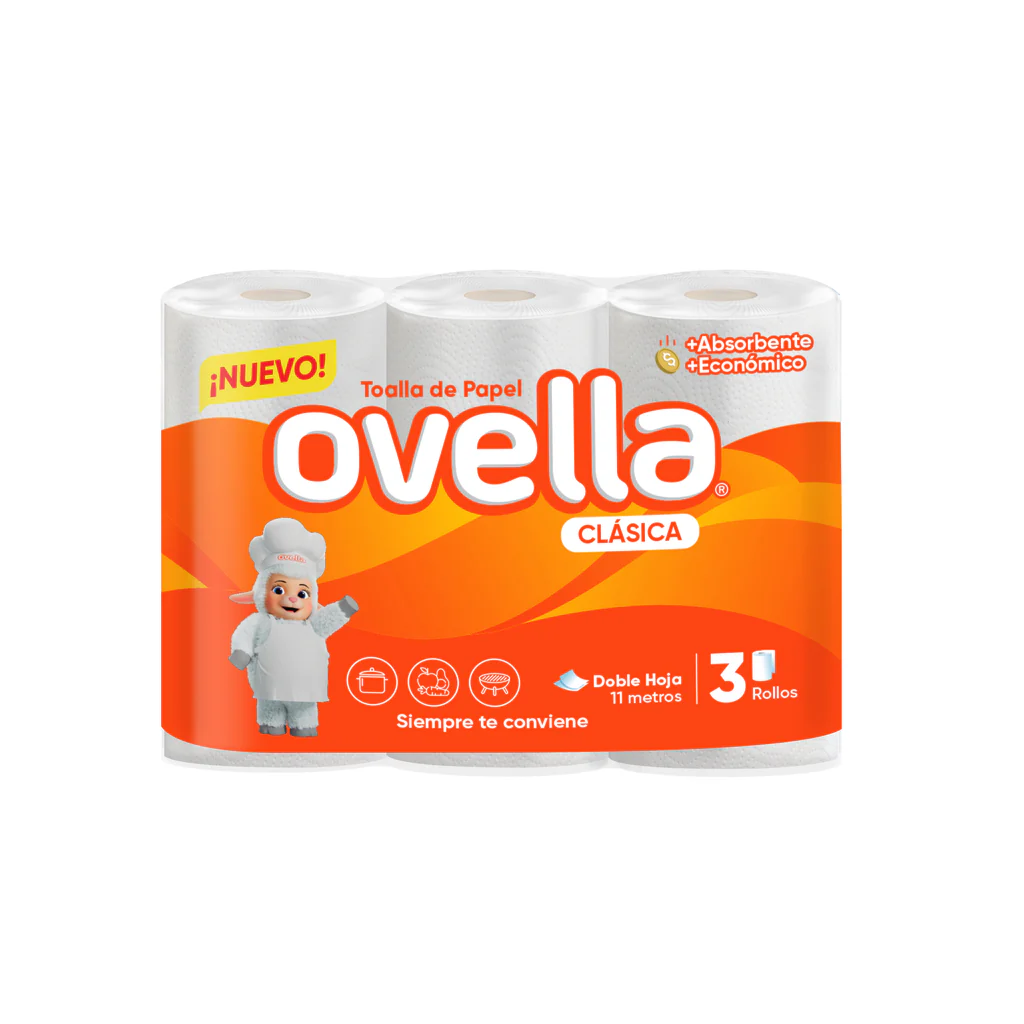 TOALLA PAPEL OVELLA 3 ROLLOS 11MT